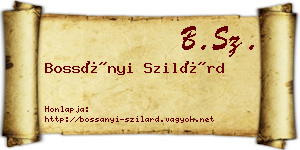 Bossányi Szilárd névjegykártya
