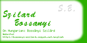szilard bossanyi business card