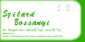szilard bossanyi business card